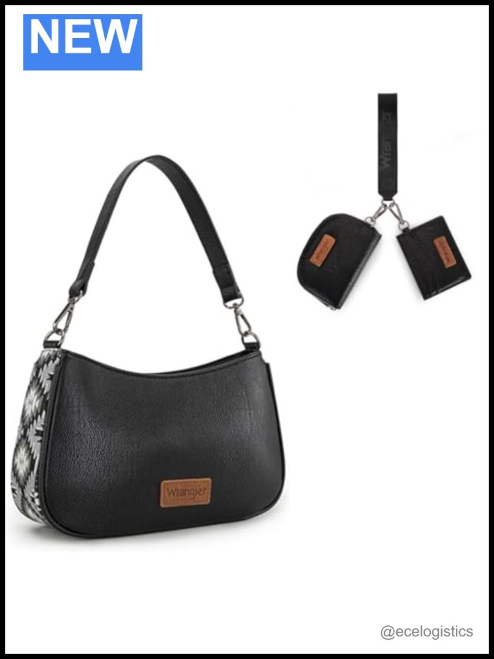 Lightweight Dual Pouch Wristlet with Detachable Keychain Wallet and RFID